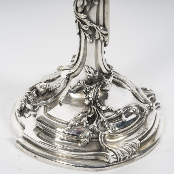 HARLEUX – Paire de candélabres Louis XV – XIXe Epoque NAPOLEON III