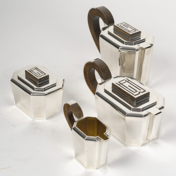 JEAN E. PUIFORCAT - Service THE/CAFE 4 pièces Argent XXe – ART DECO