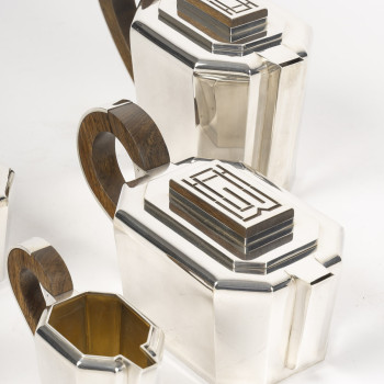 JEAN E. PUIFORCAT - Service THE/CAFE 4 pièces Argent XXe – ART DECO