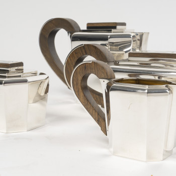JEAN E. PUIFORCAT - Service THE/CAFE 4 pièces Argent XXe – ART DECO
