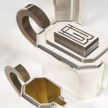 JEAN E. PUIFORCAT - Service THE/CAFE 4 pièces Argent XXe – ART DECO