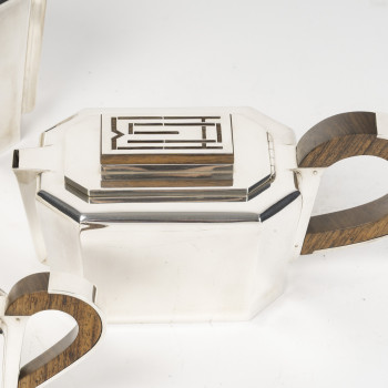 JEAN E. PUIFORCAT - Service THE/CAFE 4 pièces Argent XXe – ART DECO