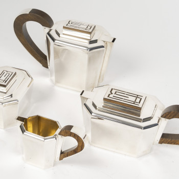 JEAN E. PUIFORCAT - Service THE/CAFE 4 pièces Argent XXe – ART DECO