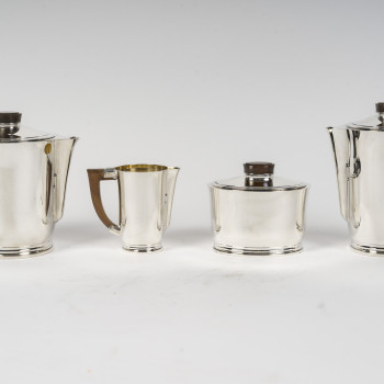 CARDEILHAC – Service  thé/Café 4 Pièces en argent massif XXè ART DECO