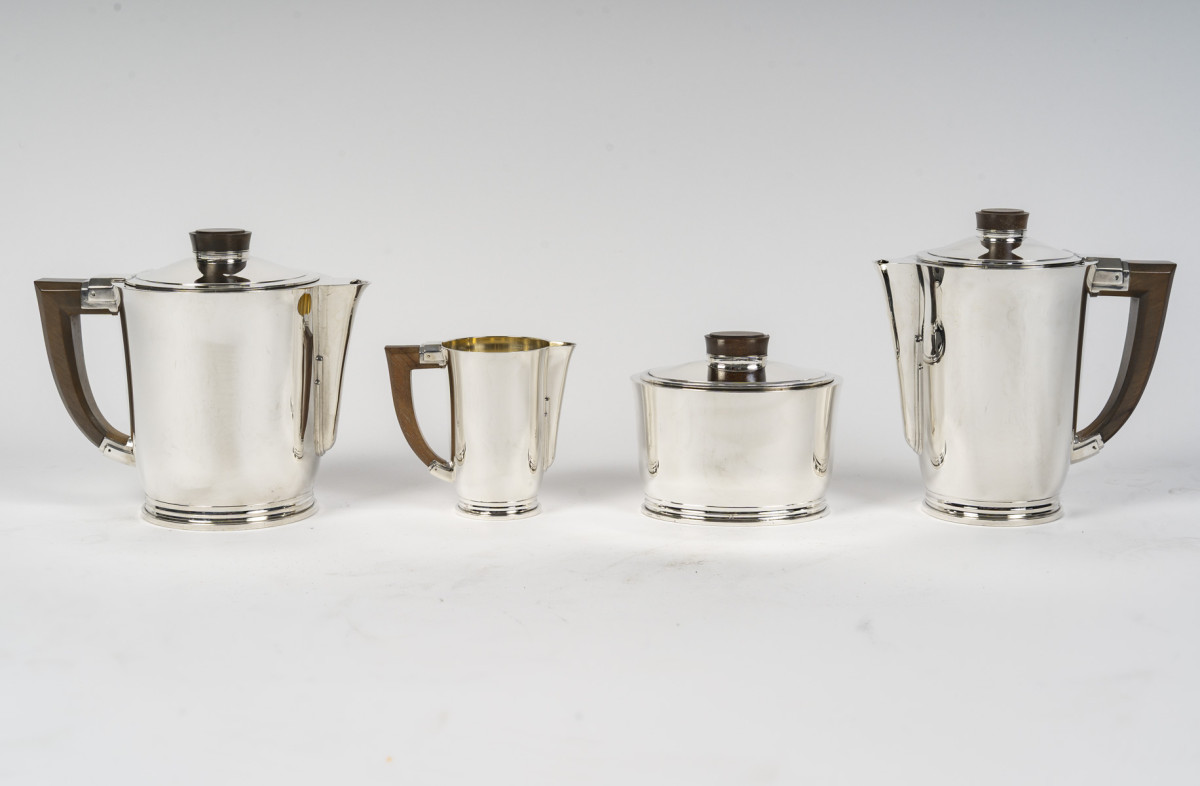 CARDEILHAC – Service  thé/Café 4 Pièces en argent massif XXè ART DECO