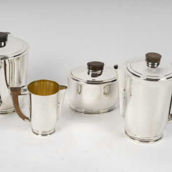 CARDEILHAC – Service  thé/Café 4 Pièces en argent massif XXè ART DECO