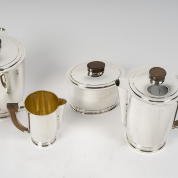 CARDEILHAC – Service  thé/Café 4 Pièces en argent massif XXè ART DECO