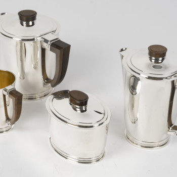 CARDEILHAC – Service  thé/Café 4 Pièces en argent massif XXè ART DECO