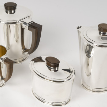 CARDEILHAC – Service  thé/Café 4 Pièces en argent massif XXè ART DECO