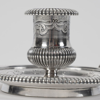 CARDEILHAC – Late 19th century solid silver hand-held candlestick
