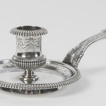 CARDEILHAC – Late 19th century solid silver hand-held candlestick