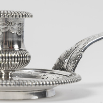 CARDEILHAC – Late 19th century solid silver hand-held candlestick
