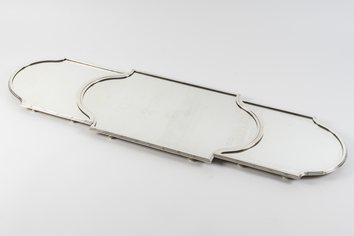 Silversmith QUEILLE - 19th century solid silver three-part centerpiece, NAPOLEON I