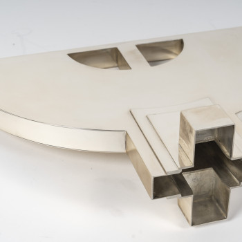 CLETO MUNARI - Modernist candlestick with seven solid silver candles Circa 1980