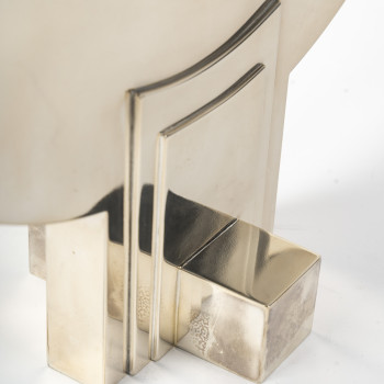 CLETO MUNARI - Modernist candlestick with seven solid silver candles Circa 1980