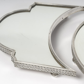 ODIOT – Three-piece silver centerpiece – Late 19th century