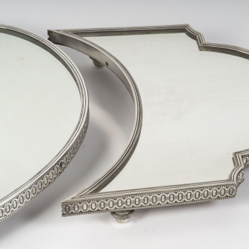 ODIOT – Three-piece silver centerpiece – Late 19th century