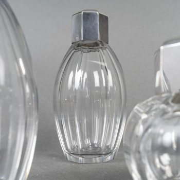 CHRISTOFLE/BACCARAT – Set of 5 ART DECO bottles circa 1930