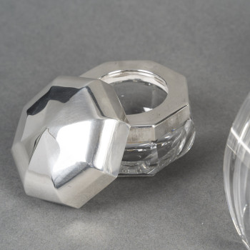 CHRISTOFLE/BACCARAT – Set of 5 ART DECO bottles circa 1930