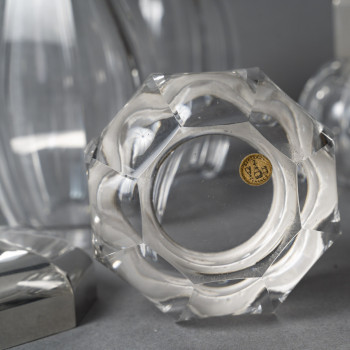 CHRISTOFLE/BACCARAT – Set of 5 ART DECO bottles circa 1930