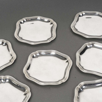 Silversmith Bloch Eschwege - 12 solid silver platters - Louis XV style