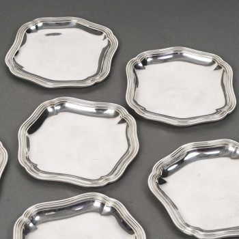 Silversmith Bloch Eschwege - 12 solid silver platters - Louis XV style