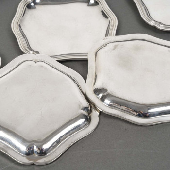 Silversmith Bloch Eschwege - 12 solid silver platters - Louis XV style