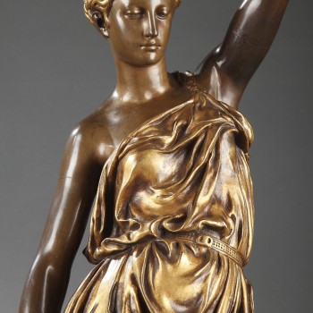 Barbedienne - Paire de Torchères en bronze par DUBOIS & FALGUIERE