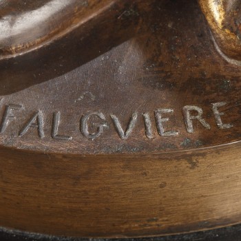 Barbedienne - Paire de Torchères en bronze par DUBOIS & FALGUIERE
