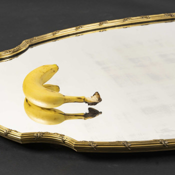 BOIN TABURET - OVAL GILT-BRONZE TABLE SET, NAPOLEON III PERIOD