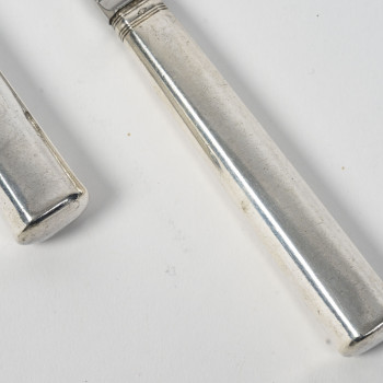 PUIFORCAT – Set of 16 silver ART DECO table knives and 10 dessert knives