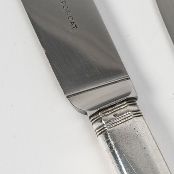 PUIFORCAT – Set of 16 silver ART DECO table knives and 10 dessert knives