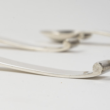 2 cuillers à moka en argent massif d’époque Art Déco