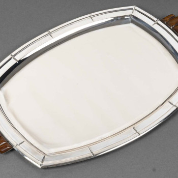 Albert Charlent, silversmith Art Deco tray in solid silver  – Belgium, circa 1930