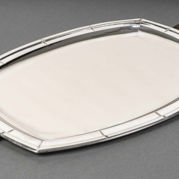 Albert Charlent, silversmith Art Deco tray in solid silver  – Belgium, circa 1930