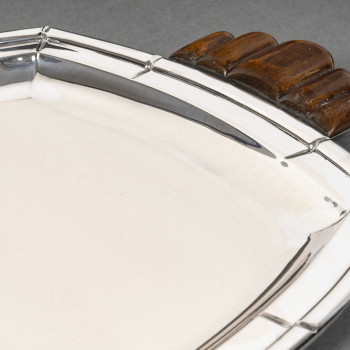 Albert Charlent, silversmith Art Deco tray in solid silver  – Belgium, circa 1930