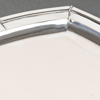 Albert Charlent, silversmith Art Deco tray in solid silver  – Belgium, circa 1930