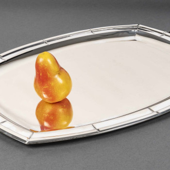 Albert Charlent, silversmith Art Deco tray in solid silver  – Belgium, circa 1930
