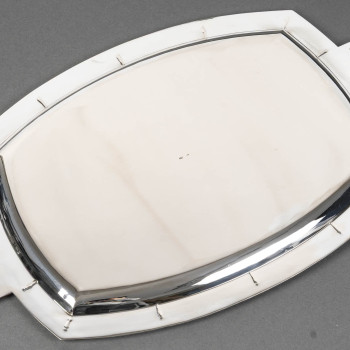 Albert Charlent, silversmith Art Deco tray in solid silver  – Belgium, circa 1930