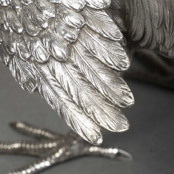 Eschwege Silversmith Pair of Solid Silver Fighting Roosters, Circa 1950