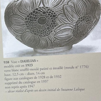 1923 – René Lalique "DAHLIAS" Vase