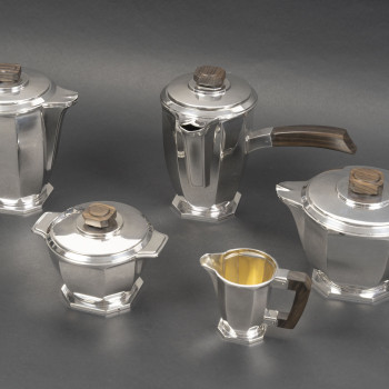 Émile Prost, Solid Silver Tea, Coffee, and Chocolate Set – ART DECO circa 1930