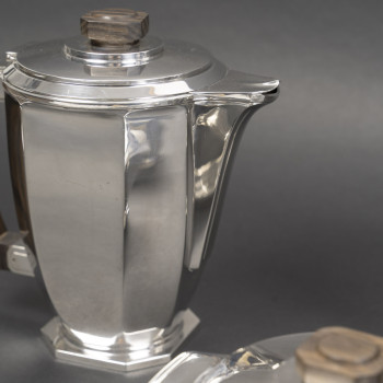 Émile Prost, Solid Silver Tea, Coffee, and Chocolate Set – ART DECO circa 1930