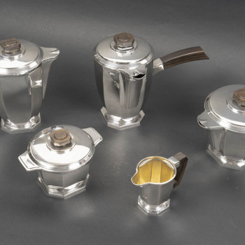 Émile Prost, Solid Silver Tea, Coffee, and Chocolate Set – ART DECO circa 1930