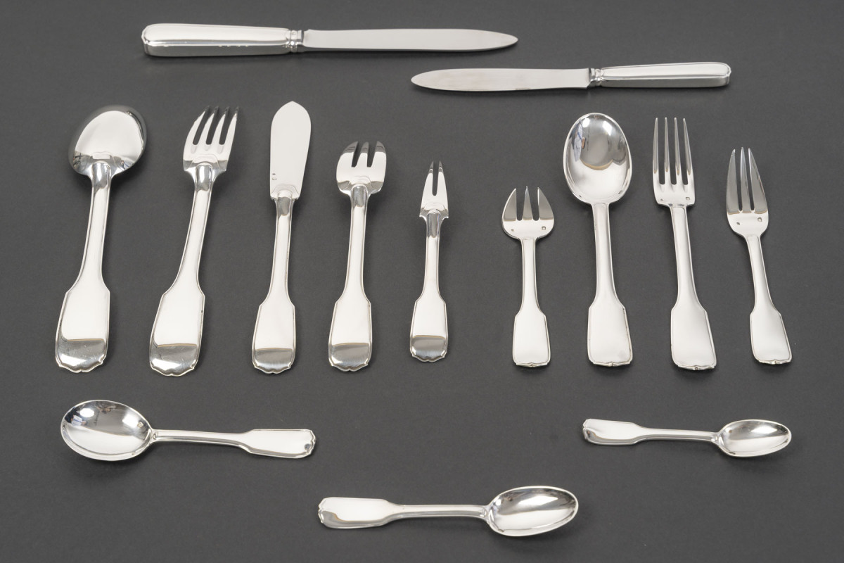 JEAN TETARD MENAGERE EN ARGENT MASSIF 198 PIECES Epoque 1930