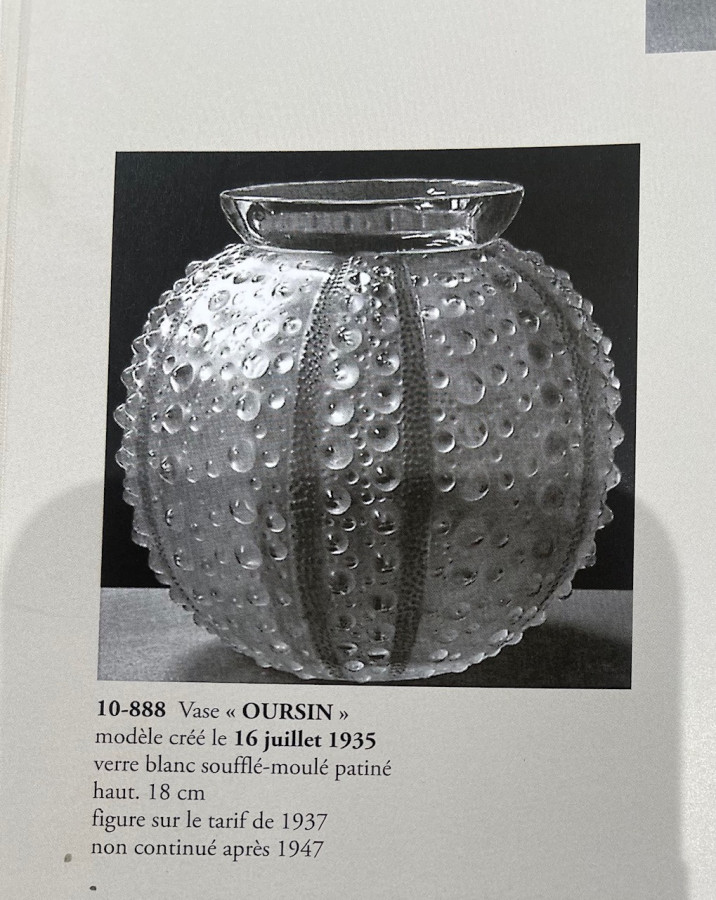 LALIQUE – Vase « Oursins » 1935