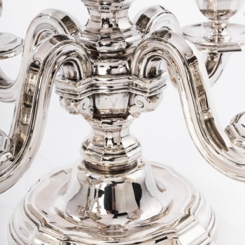 Goldsmith TETARD Frères - Pair of candelabra in sterling silver circa 1930