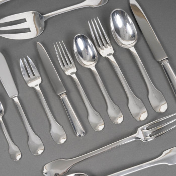 JEAN TETARD  MENAGERE EN ARGENT MASSIF 100 PIECES  Epoque 1930