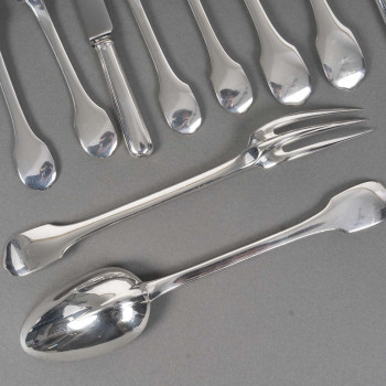 JEAN TETARD  MENAGERE EN ARGENT MASSIF 100 PIECES  Epoque 1930